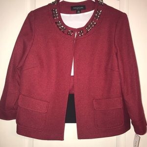 Perceptions Sz10P Red White Black Shell Jacket NWT